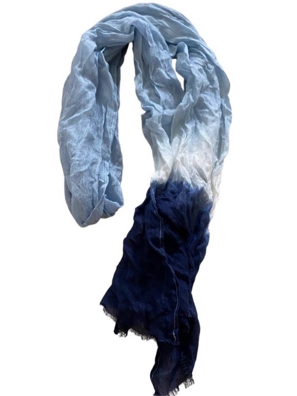 Light to Navy Blue Ombre Scarf no brand